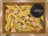 Bild Lachs mit Spinatrahmsoße & Penne