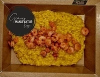 Bild Shrimps auf Kürbisrisotto